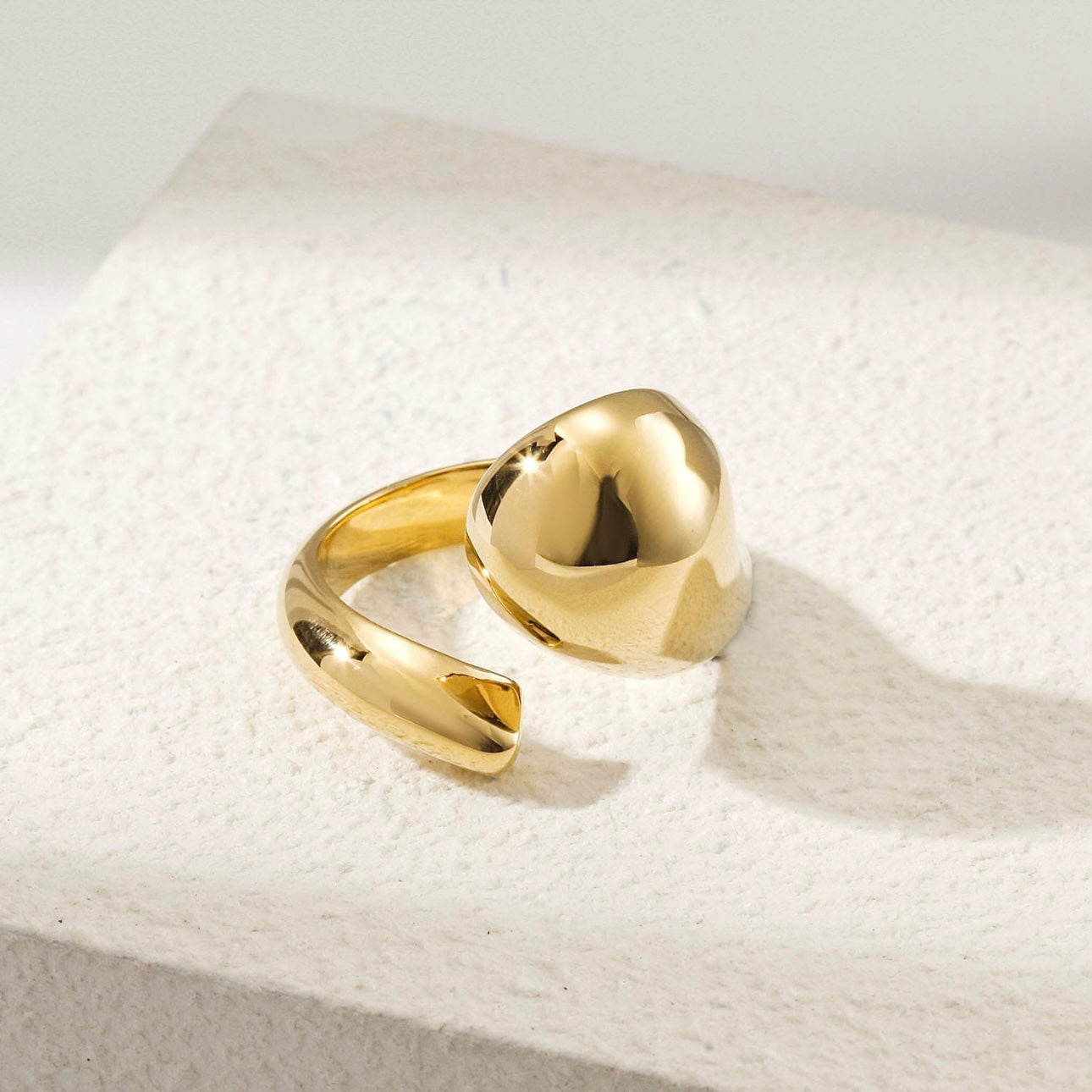 Lili Bold Statement Gold-Plated Stainless Steel Ring