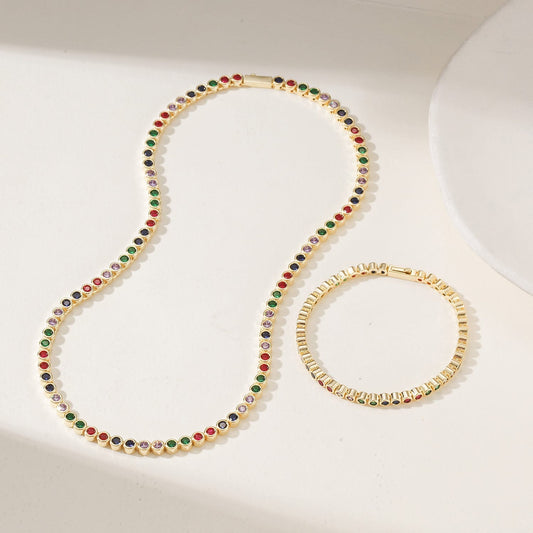 Rainbow Bezel Necklace