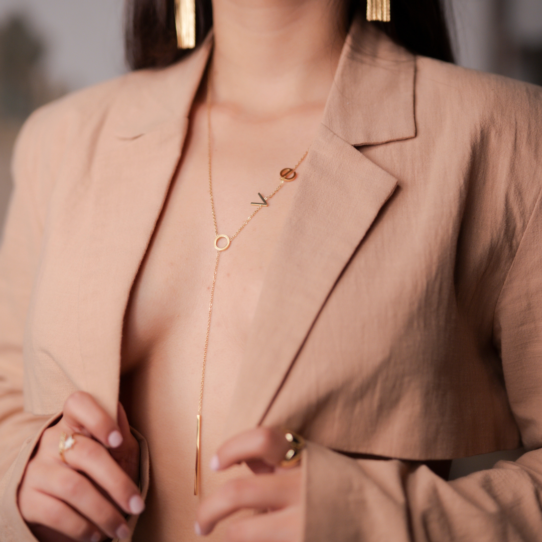 L O V E Lariat Necklace