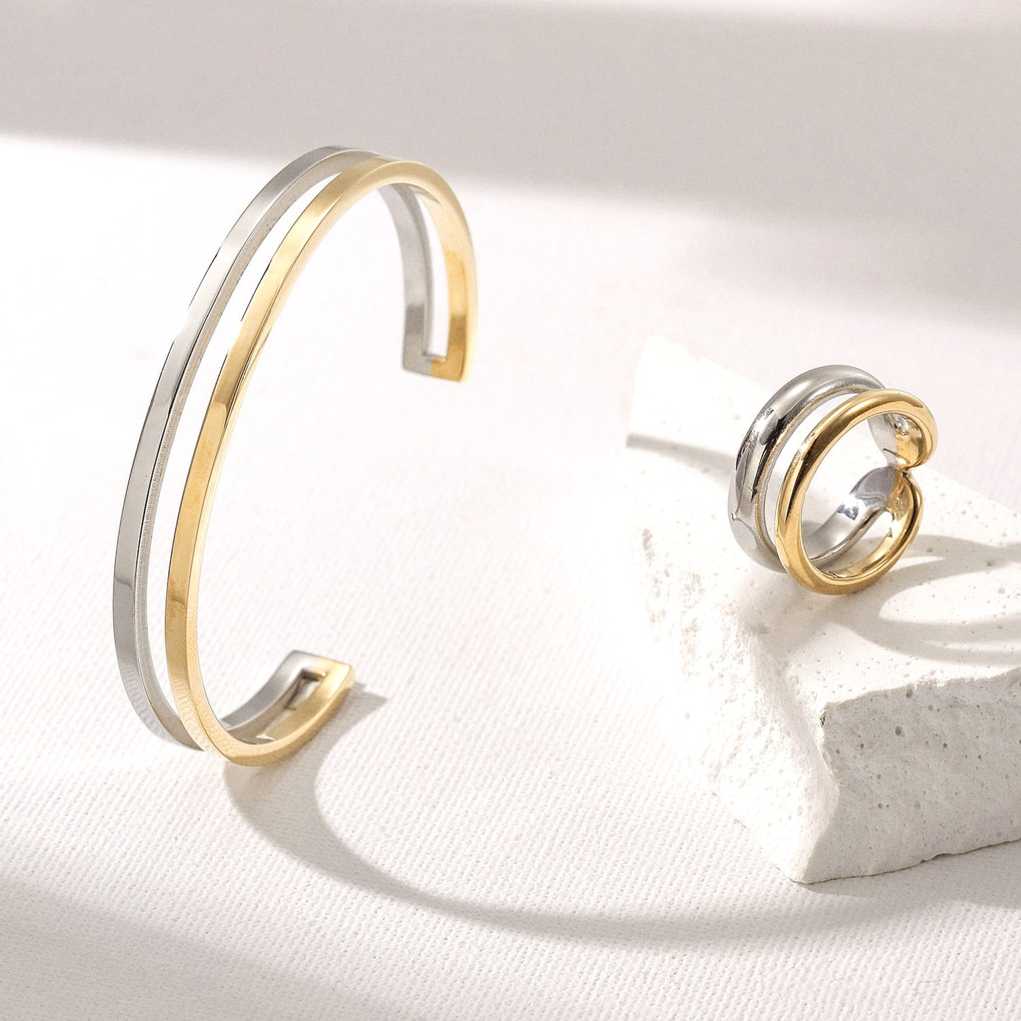 Vana Stainless Steel Open Bangle