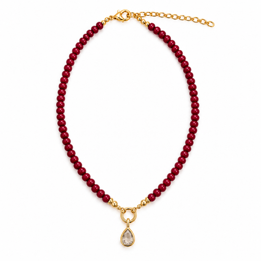 Ruby Glow Agate Necklace
