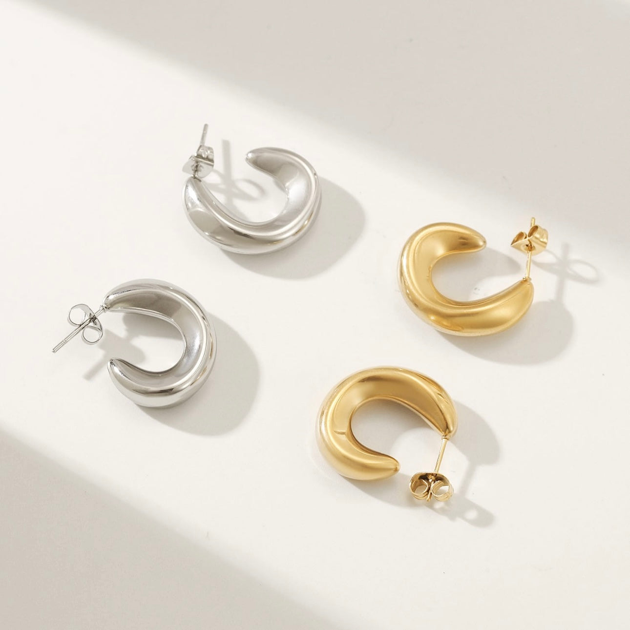 Elizabeth Stainless Steel Hoops