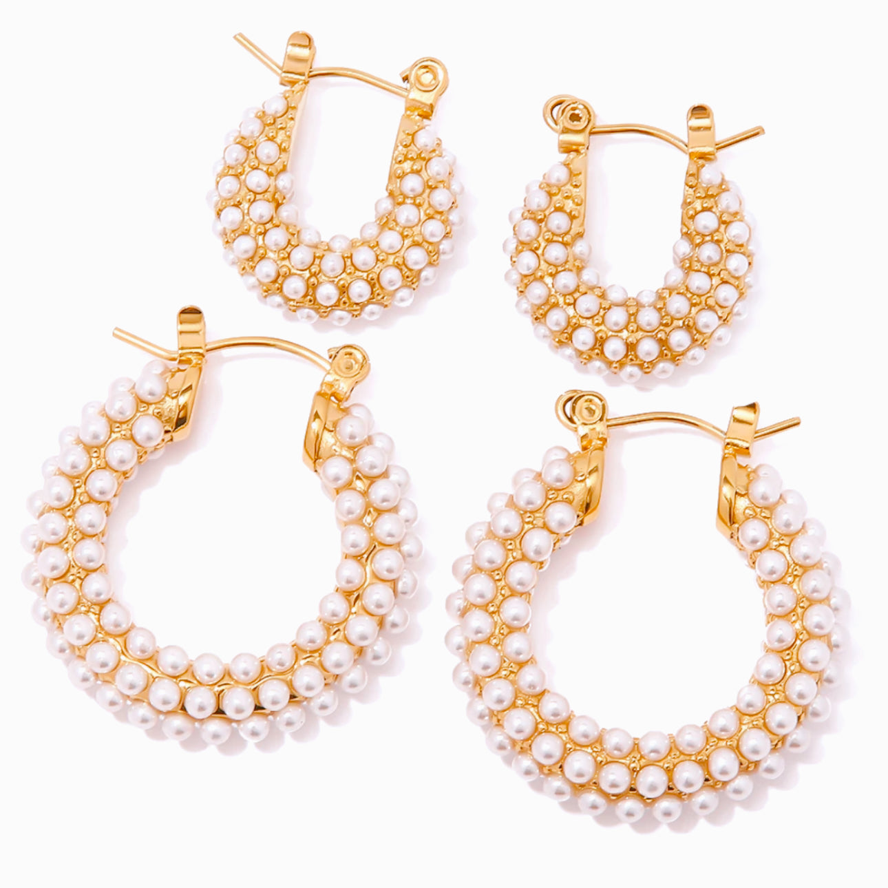 Nanda Pearls Hoops
