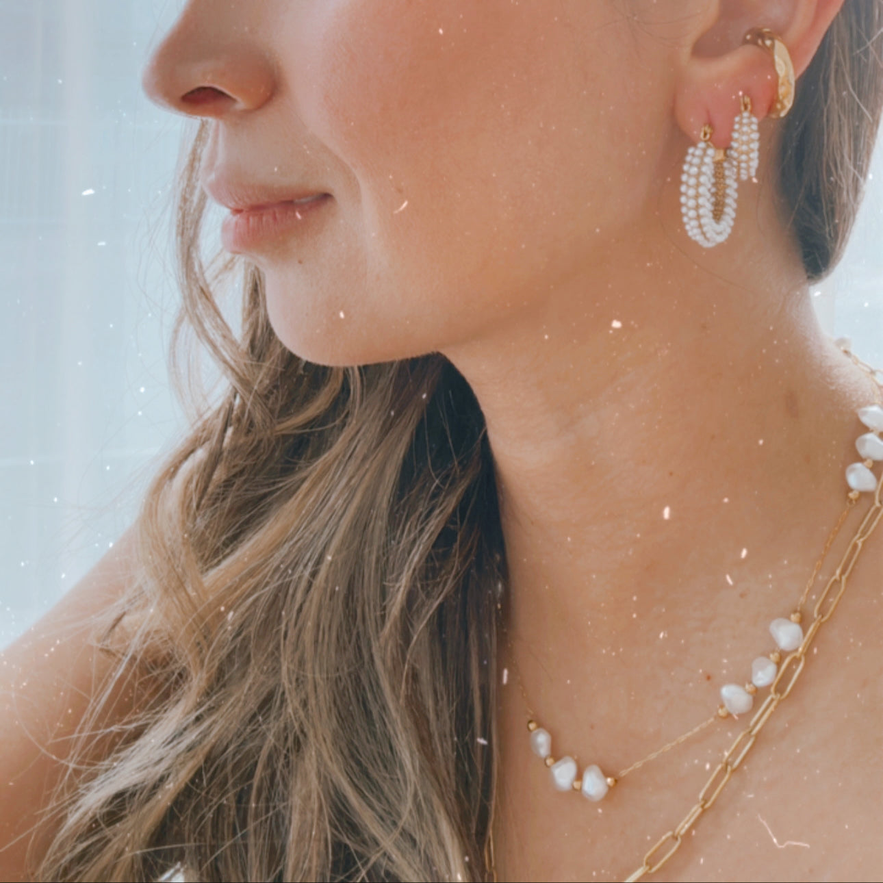 Nanda Pearls Hoops