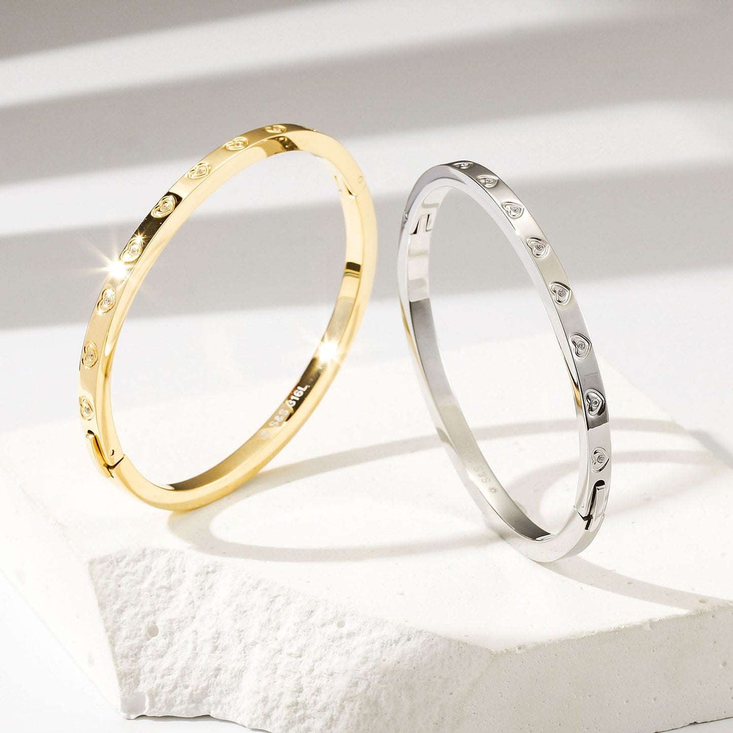 Love-Inspired Bangle – Stainless Steel (Gold or Silver)