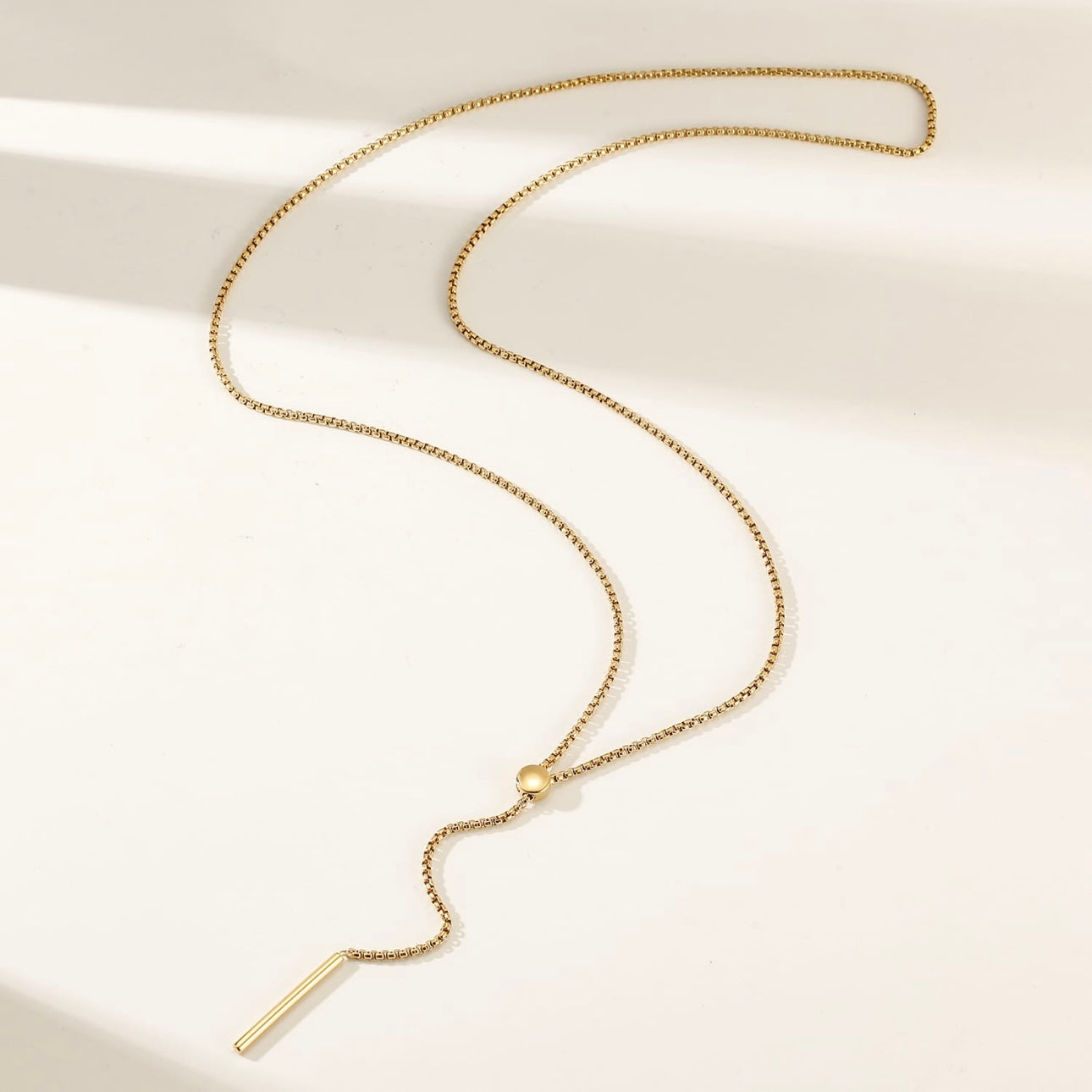Minimalist Lariat Stainless Steel Necklace