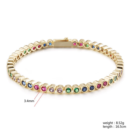 Rainbow Bezel Tennis Bracelet