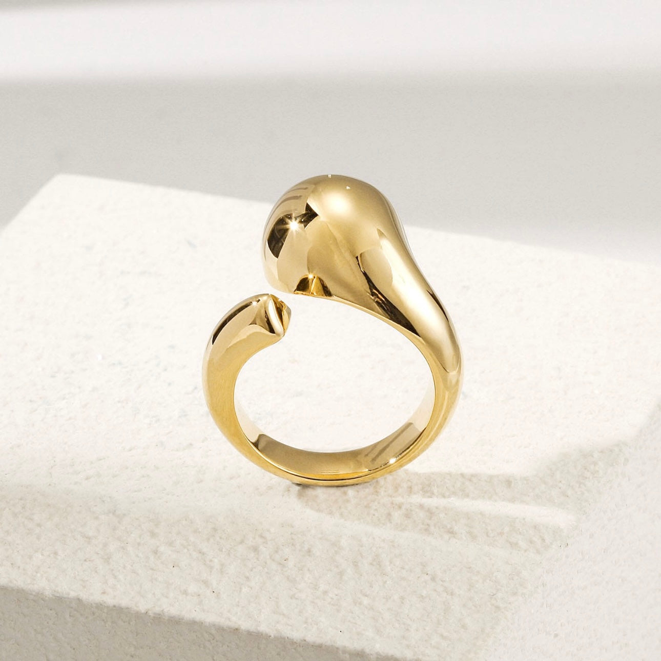 Lili Bold Statement Gold-Plated Stainless Steel Ring