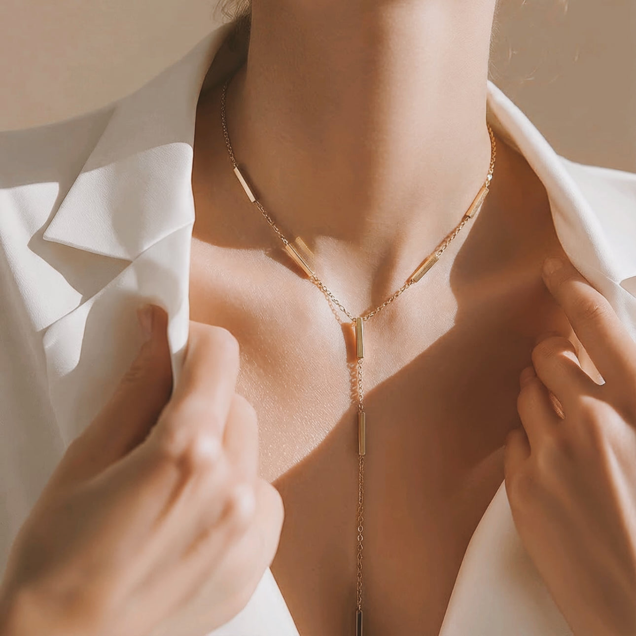 Bar Drop Lariat Necklace