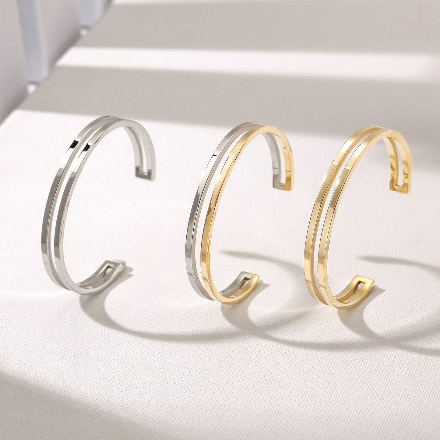 Vana Stainless Steel Open Bangle