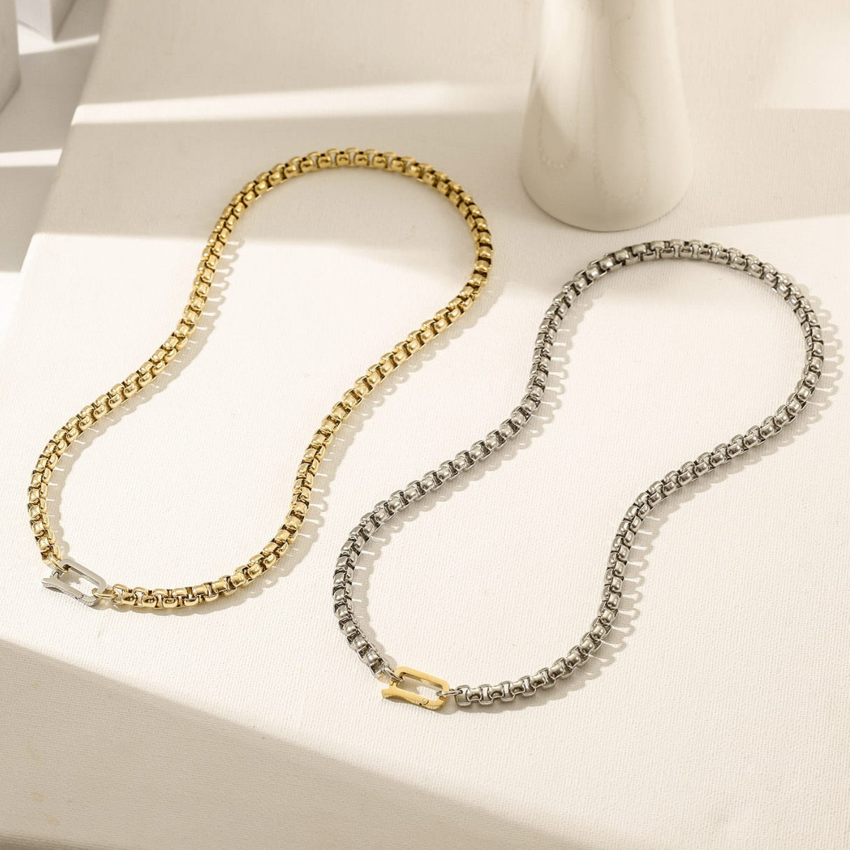 Chunky Round Box Necklace