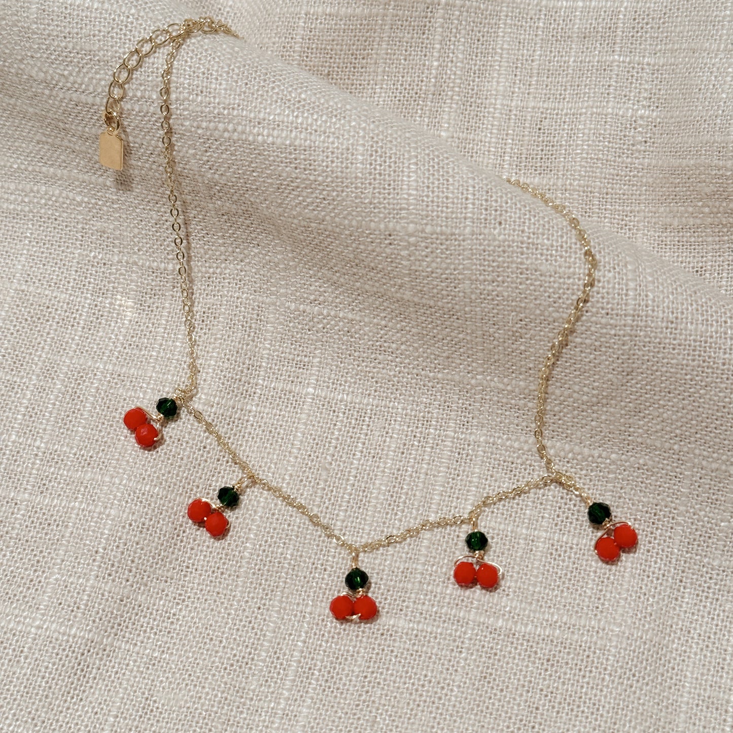 Cherry Charm Necklace - Gold Plated