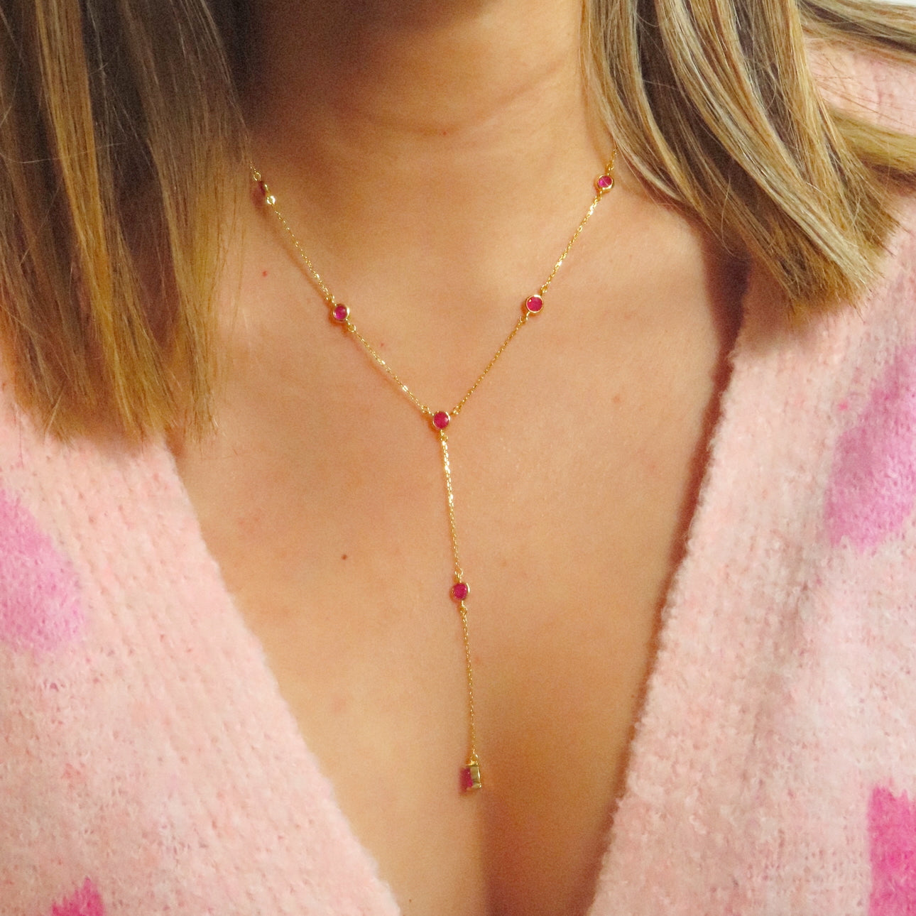 Cami Y Shaped Necklace - Sterling Silver 18k Plated