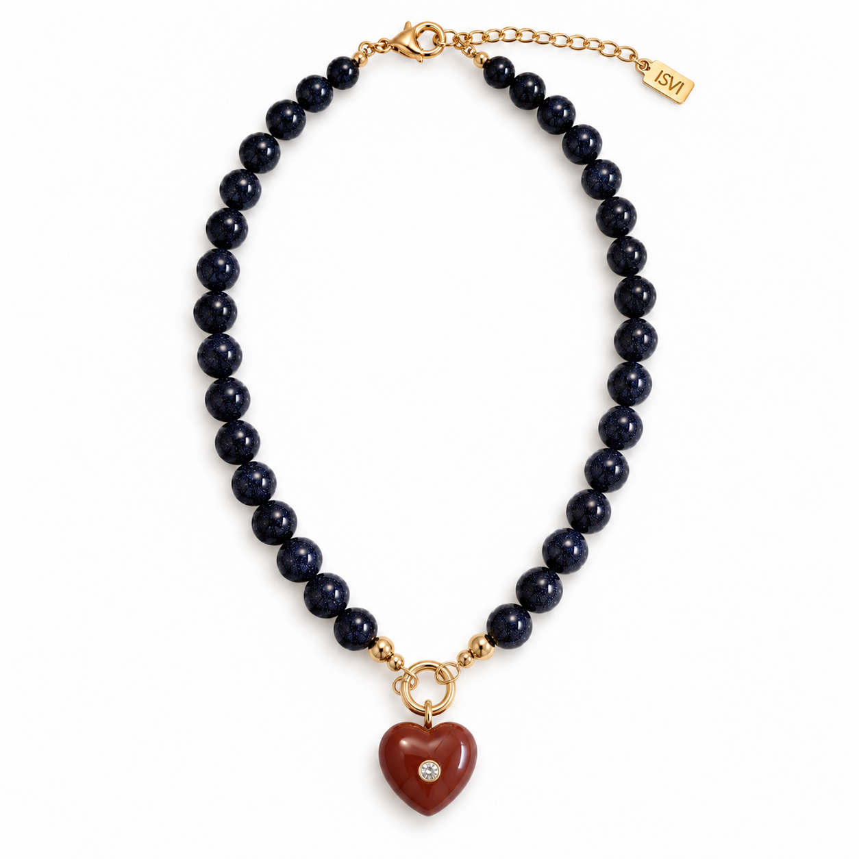 Midnight Heart Gemstone Necklace