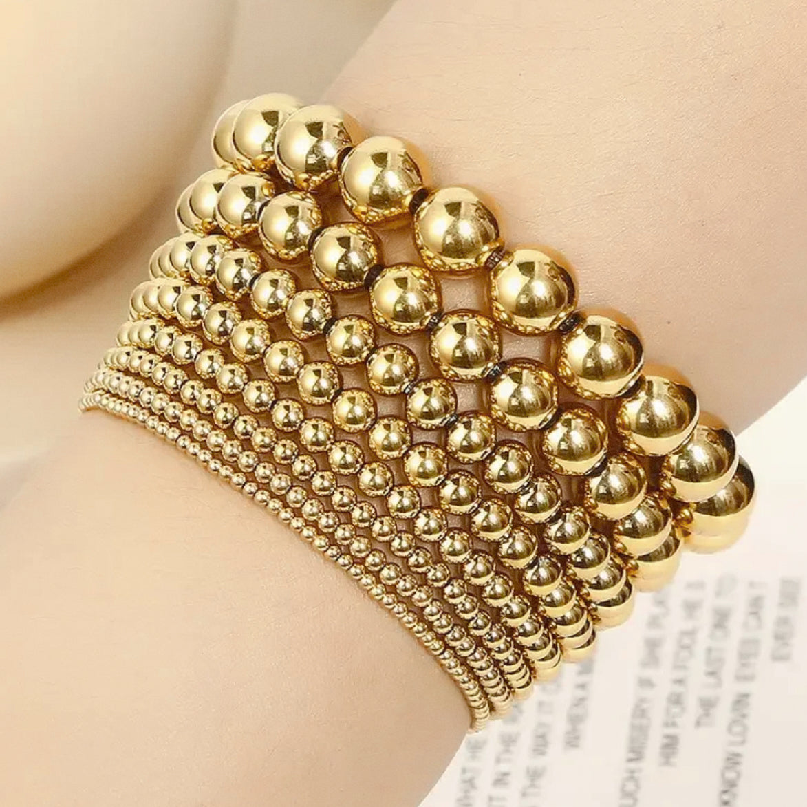 Beaded Gold Bracelet