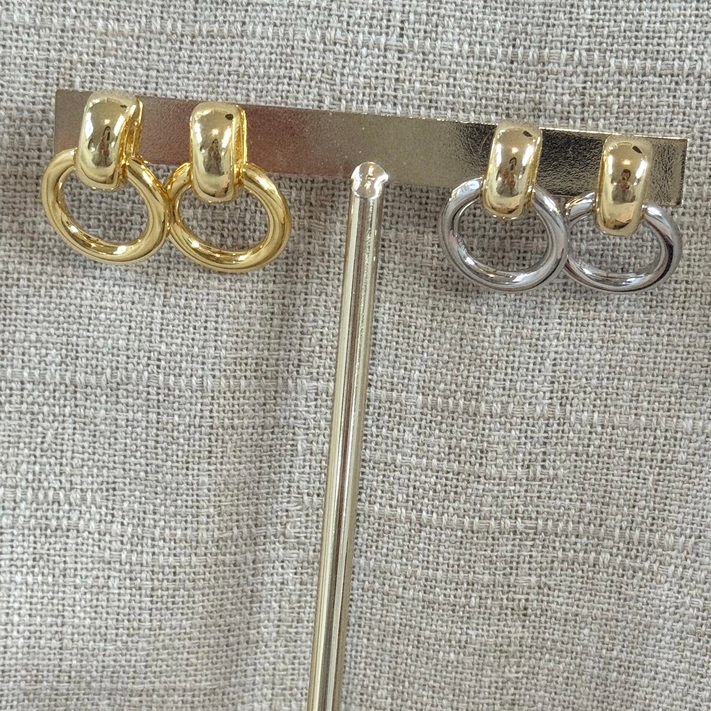 Modern Duo Hoop Earrings – Sterling Silver & 18K Gold Plated