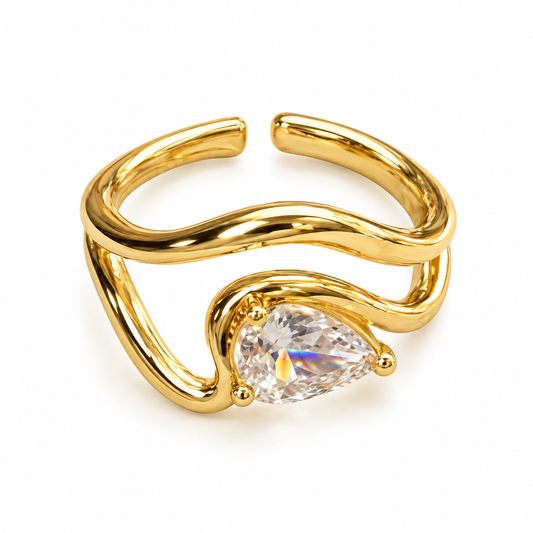 Sculpted Teardrop Ring