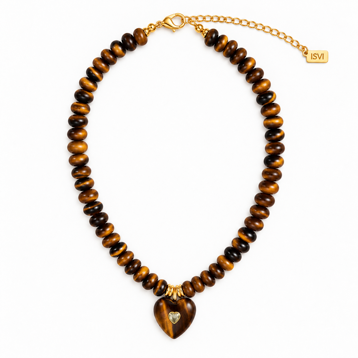 Golden Heart Tiger Eye Necklace