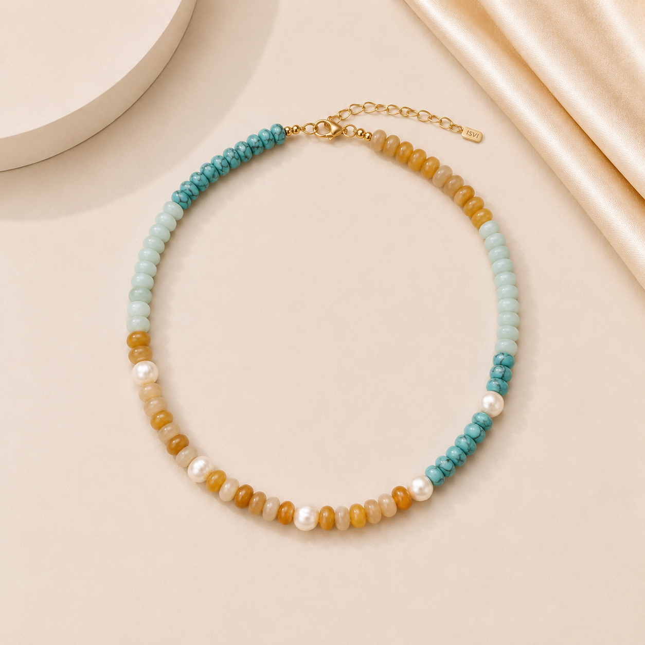 Amalfi Tide Necklace – Freshwater Pearls & Agate