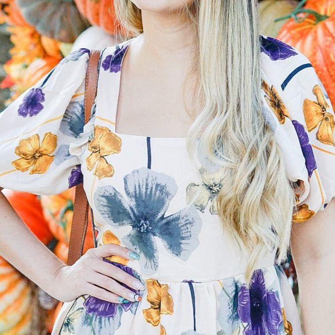 Angie Floral Print Midi Dress