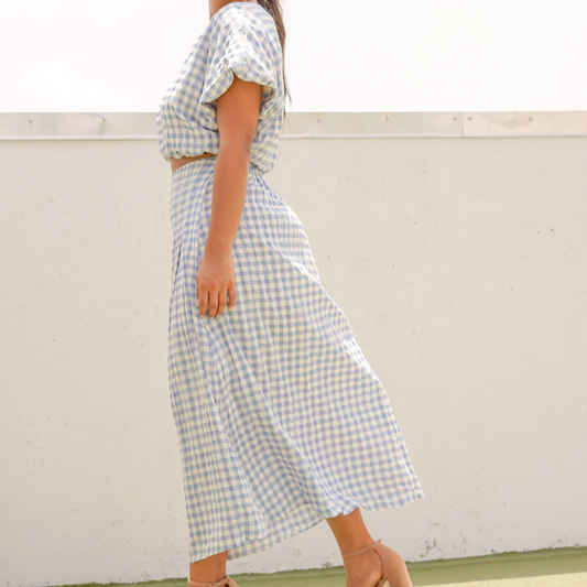Ellie Skirt Set by ISVI Boutique Miami (close up)