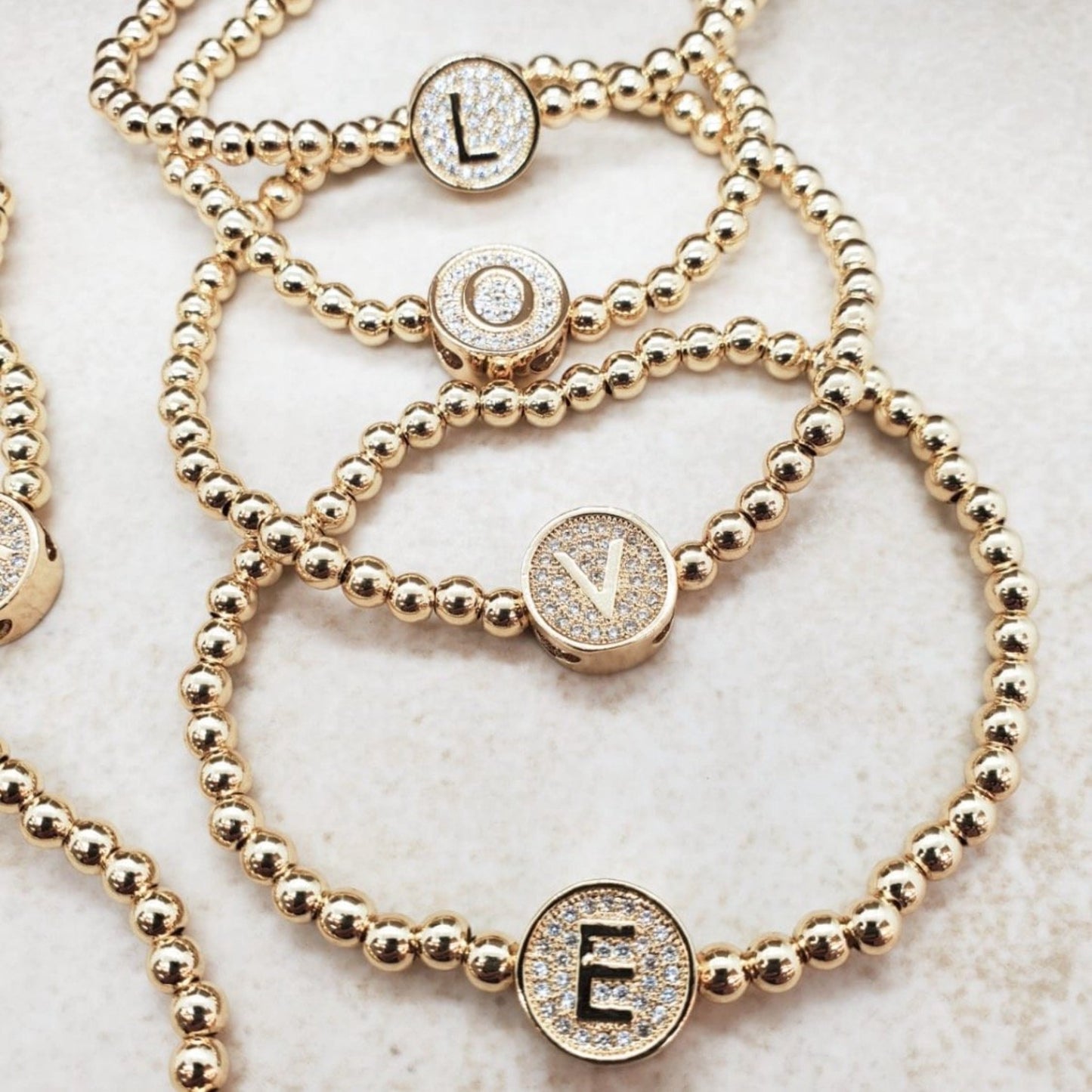 Beaded Initial Bracelet