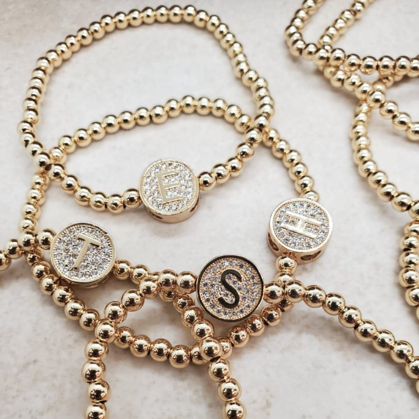 Beaded Initial Bracelet