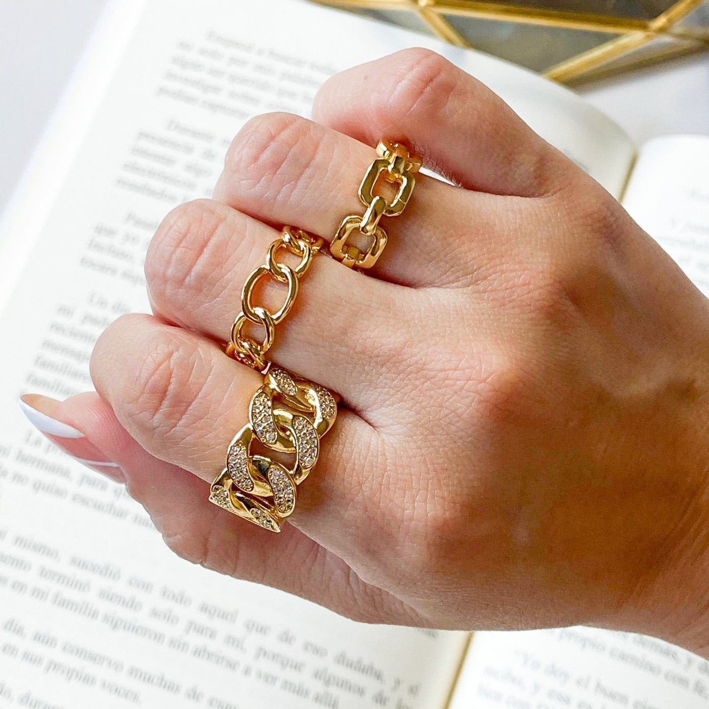 Gold filled ring collection by ISVI Boutique Miami. Water-resistant and hypoallergenic
