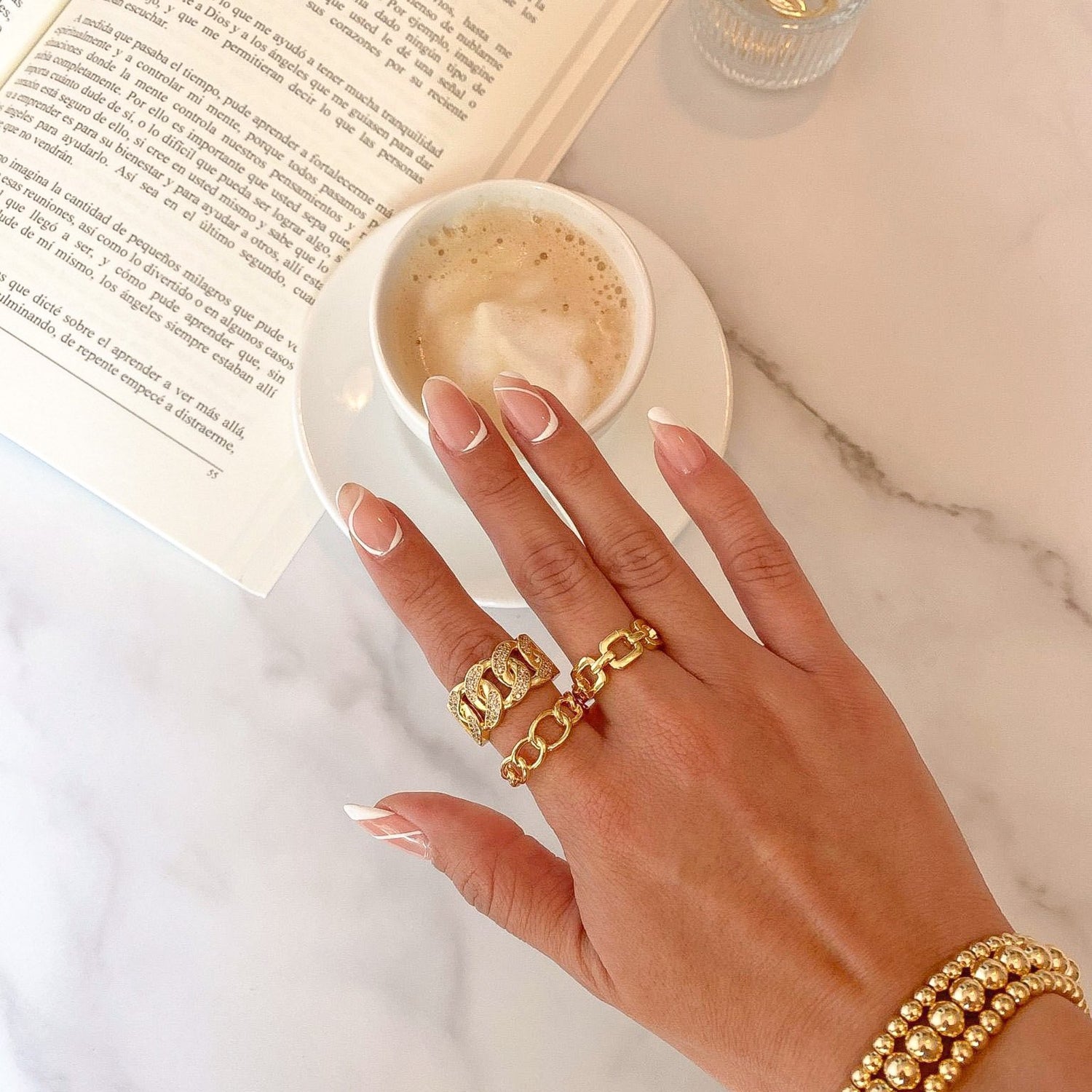 Gold filled ring collection by ISVI Boutique Miami. Water-resistant and hypoallergenic rings