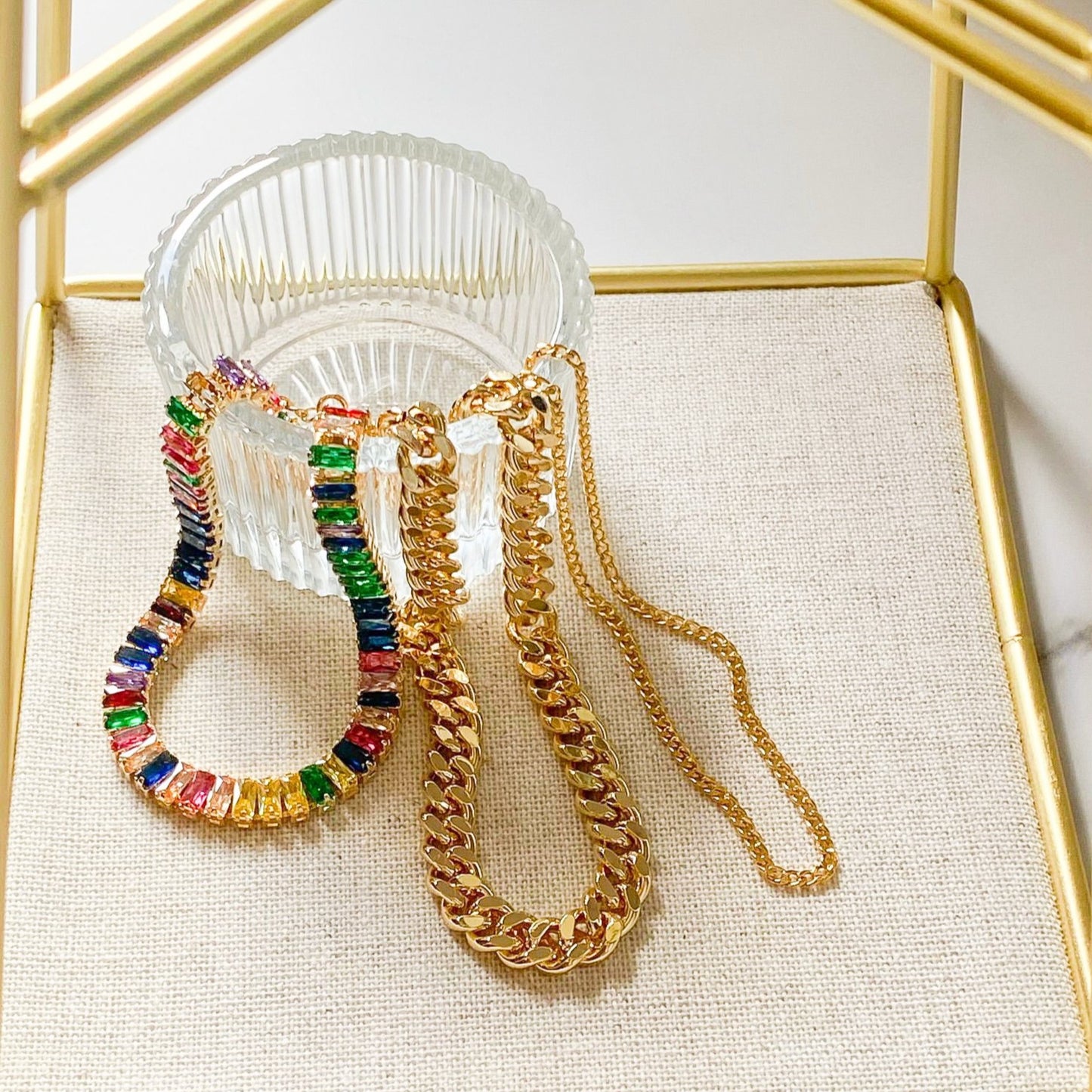 Rainbow Gold-Filled Anklet
