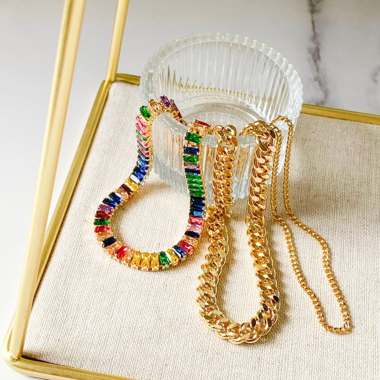 Rainbow Gold-Filled Anklet