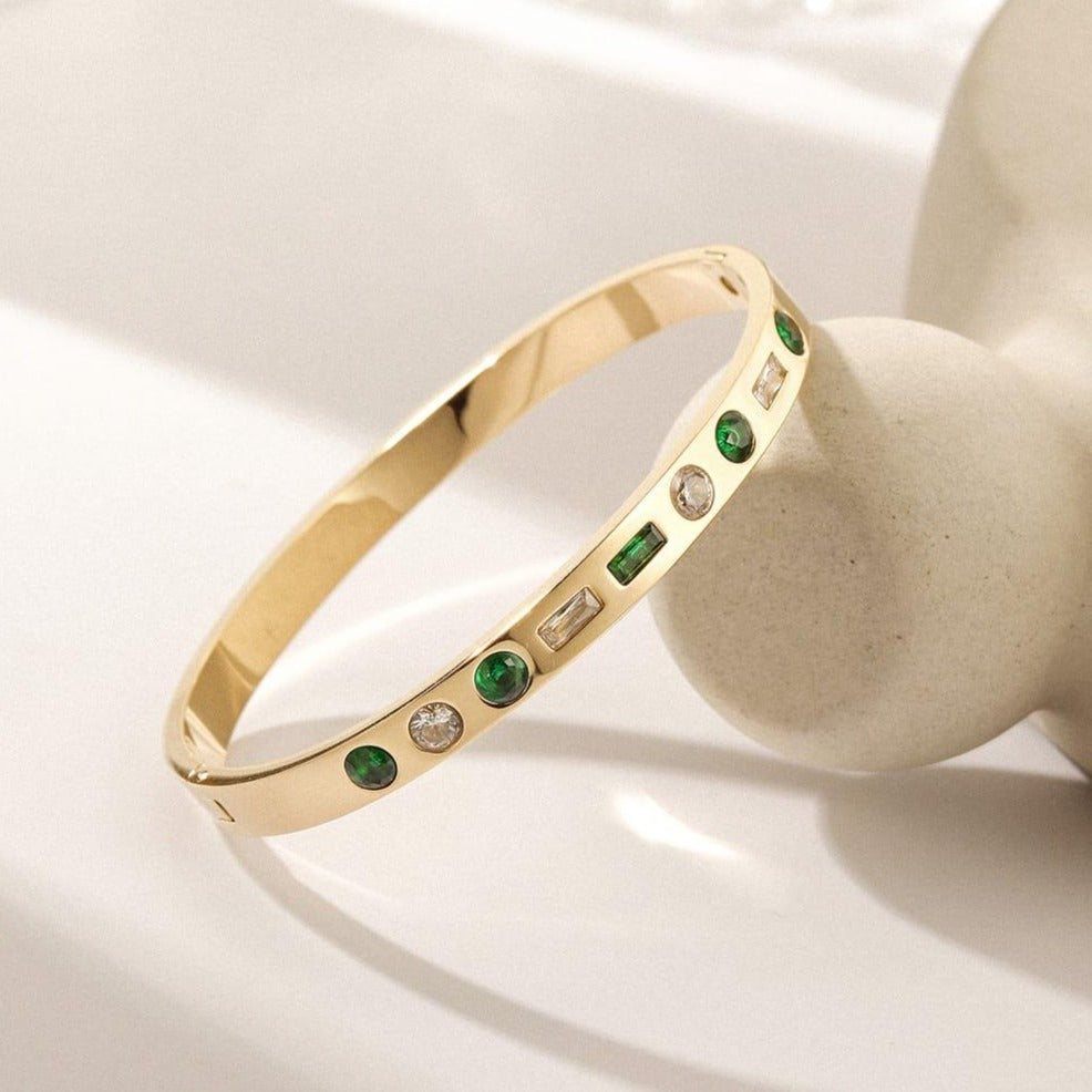 Stainless Steel Green Bangles