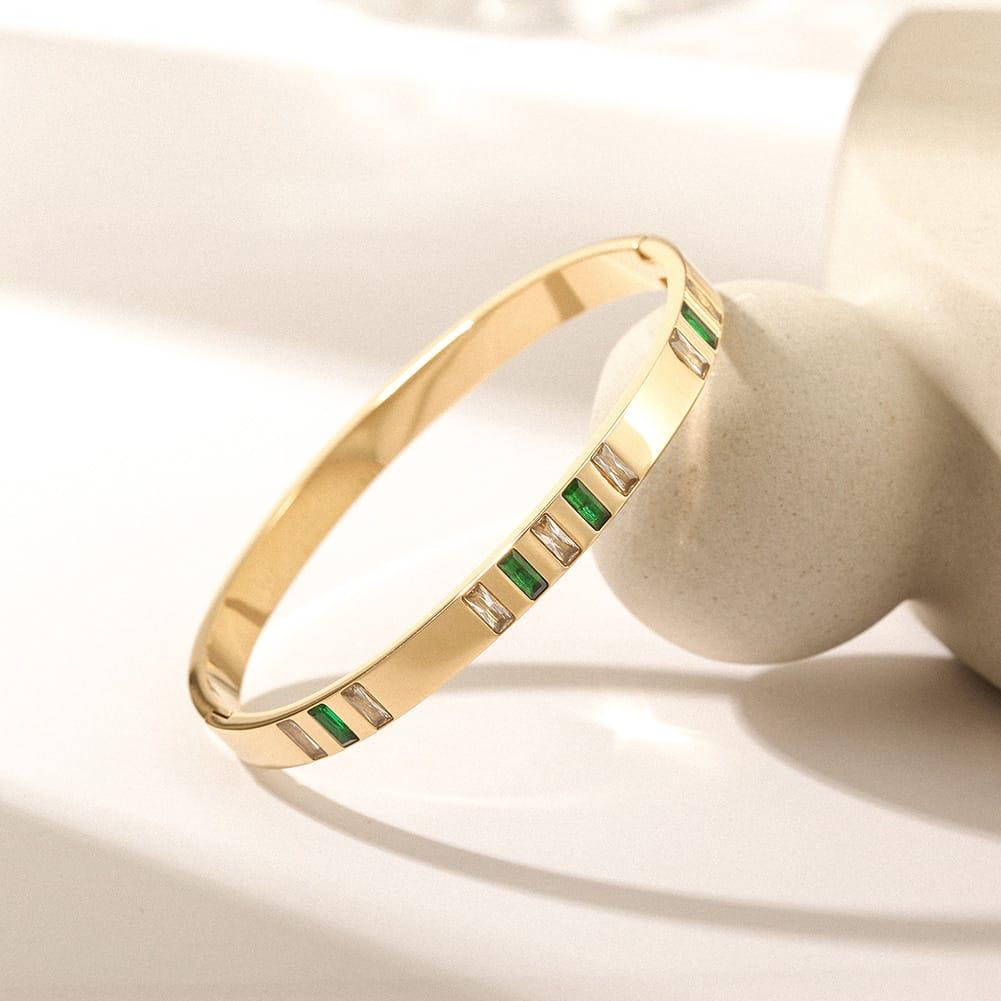 Stainless Steel Green Bangles