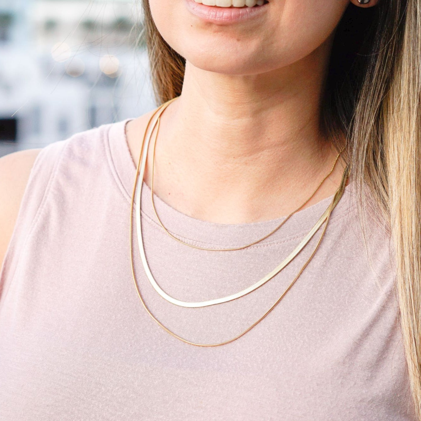 Triple Herringbone Necklace