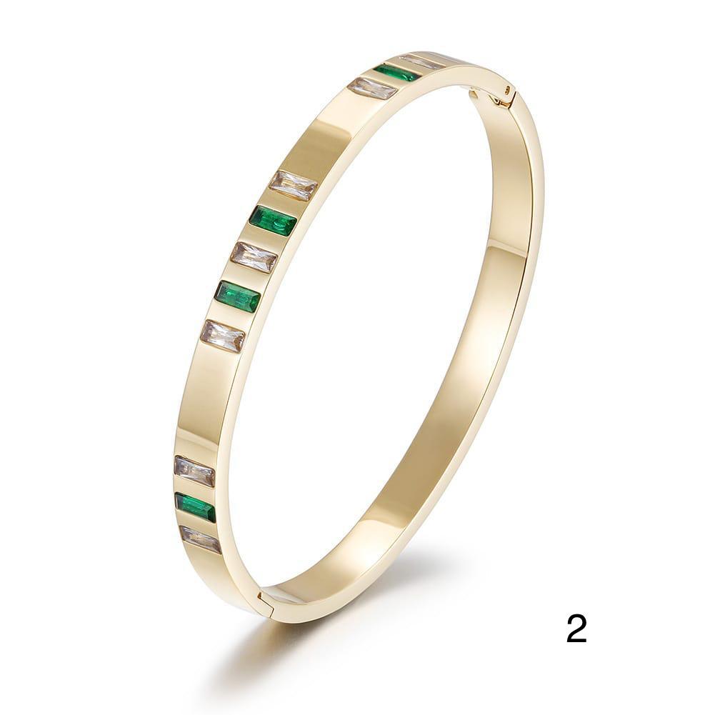 Stainless Steel Green Bangles