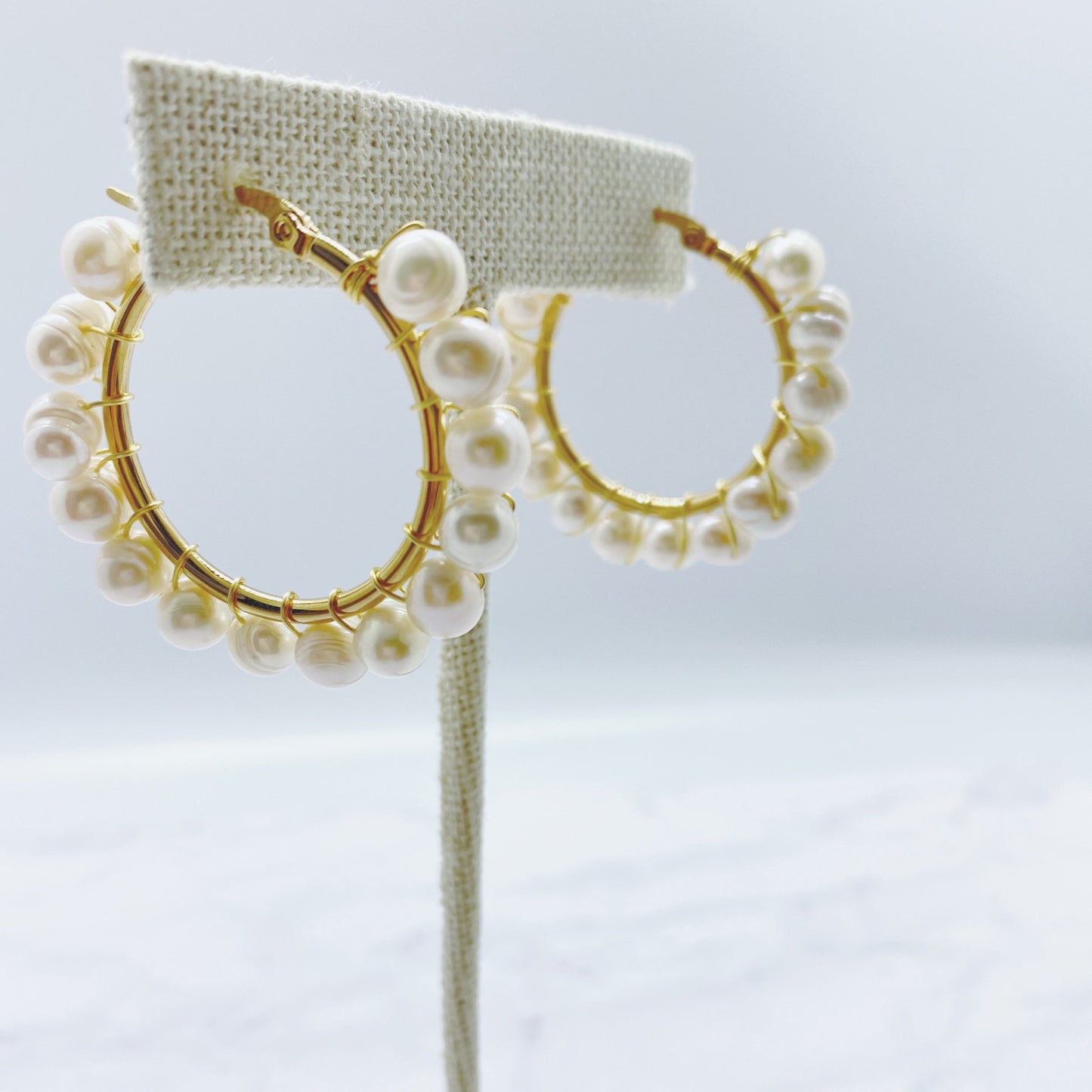 Emma Pearls Hoop Earring