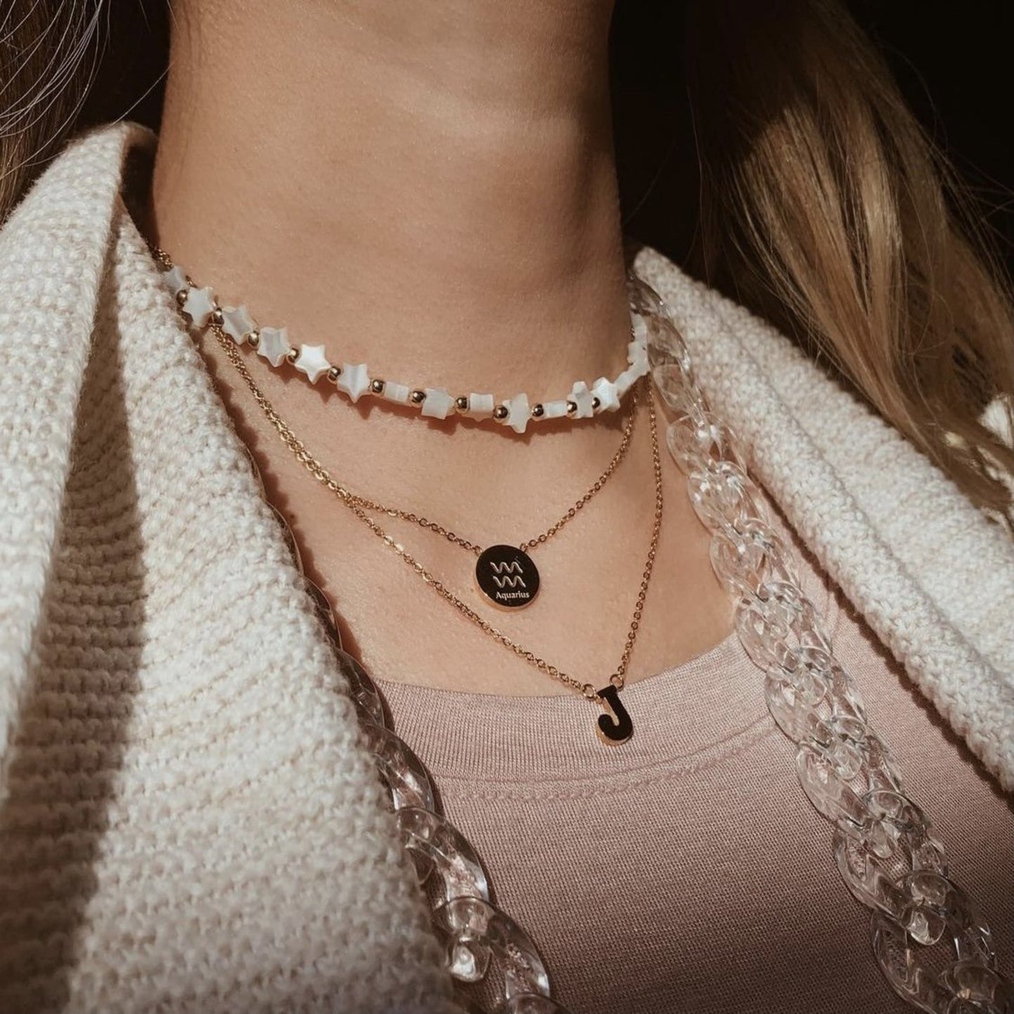 Initial Necklace in Stainless Steel