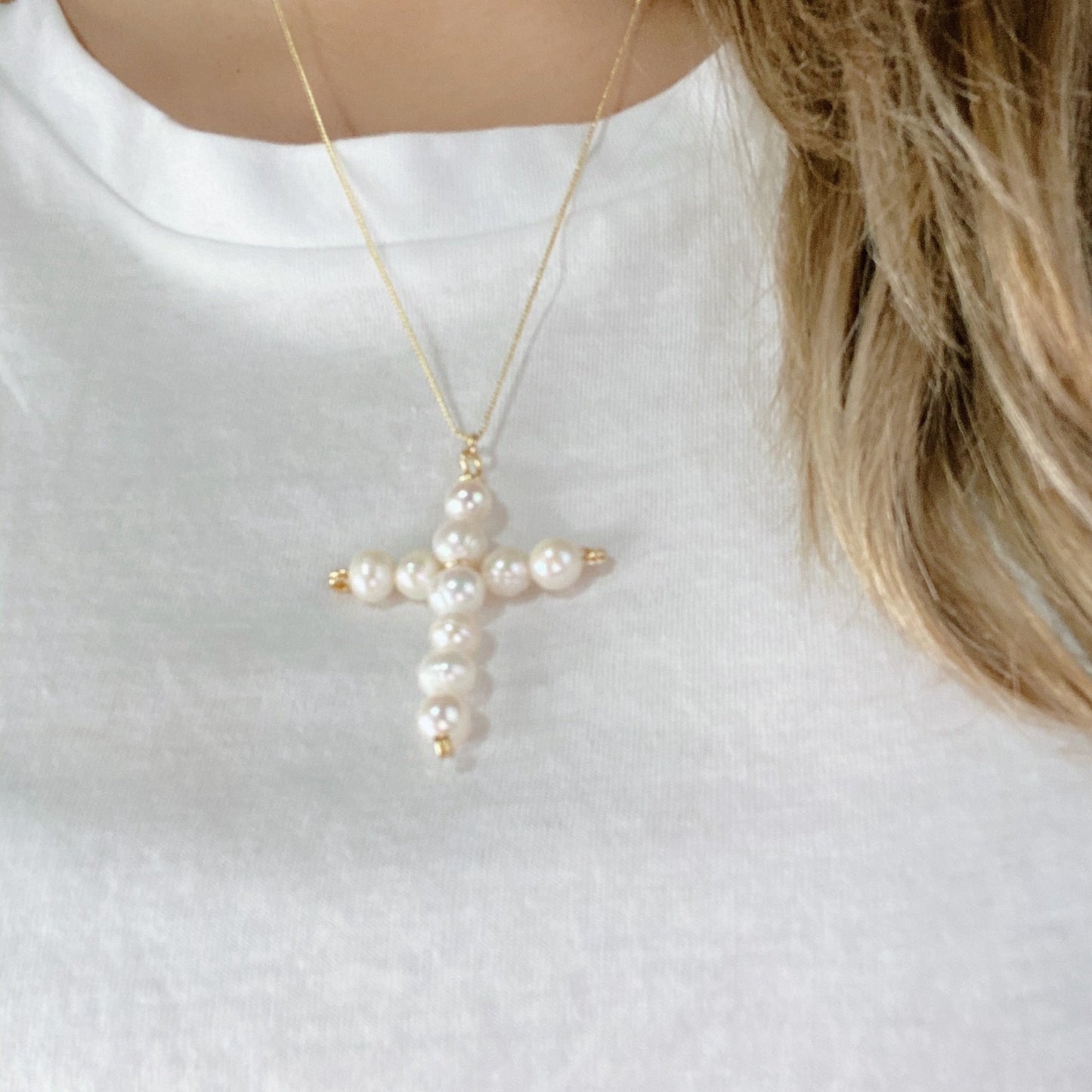 Pearl Cross Necklace
