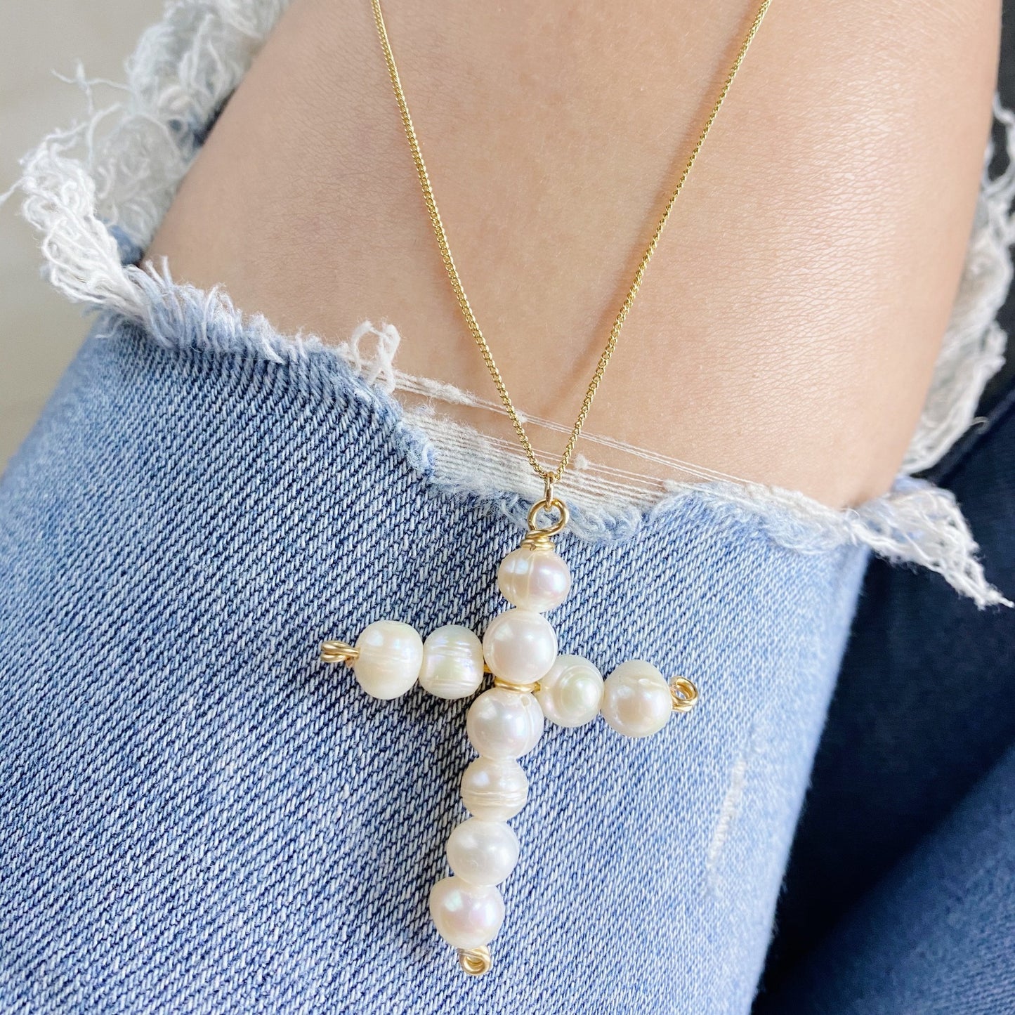 Pearl Cross Necklace