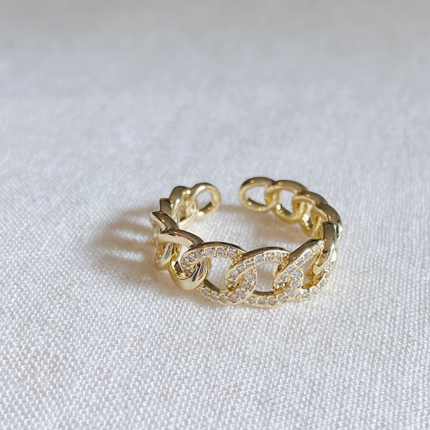 Gold-Plated Chain Link Ring