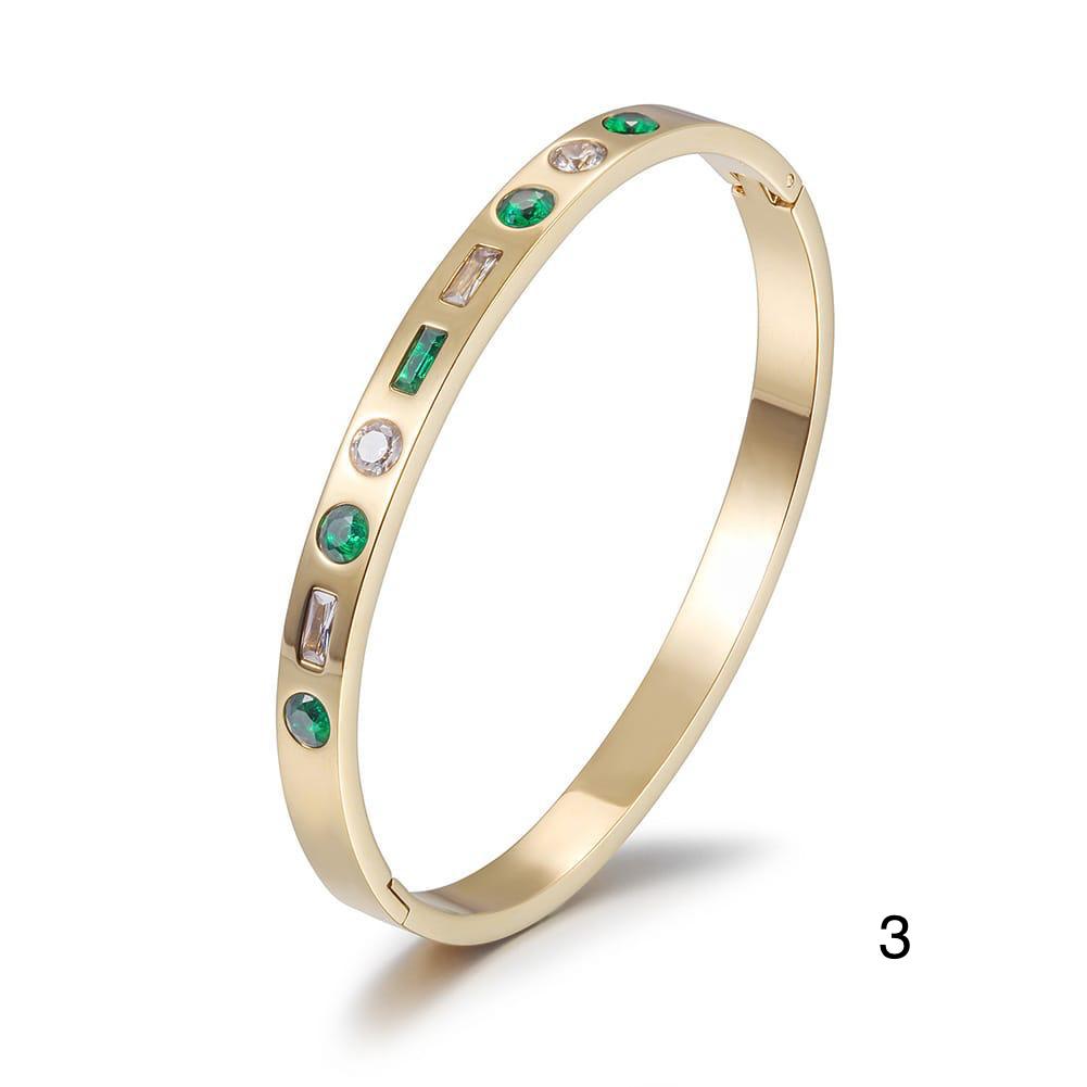 Stainless Steel Green Bangles