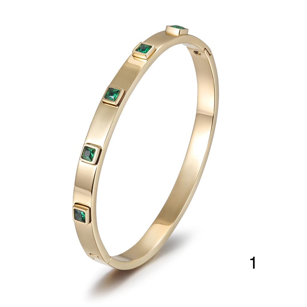 Stainless Steel Green Bangles