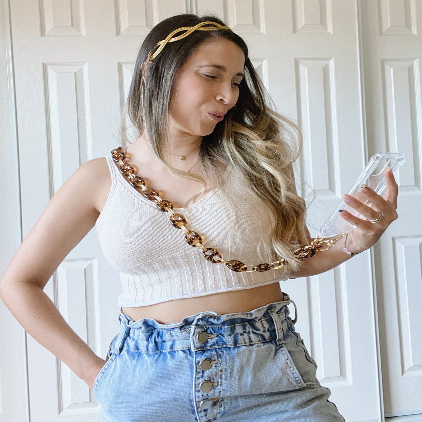 Flexible TPU Cellphone case with chain