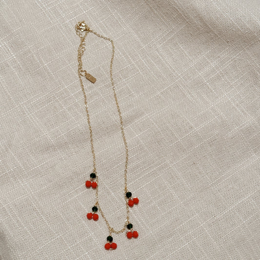 Cherry Charm Necklace - Gold Plated