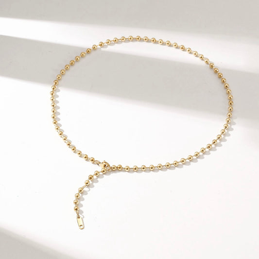 Minimalist Ball Chain Necklace – Stainless Steel