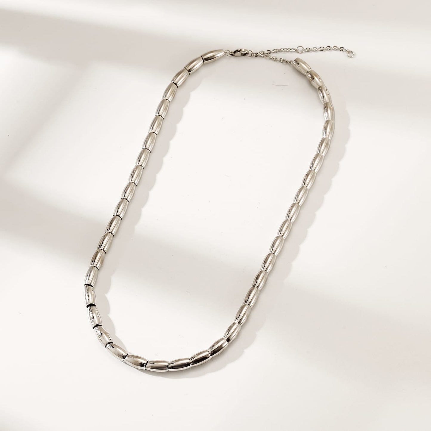 Capsule Bead Necklace – Stainless Steel