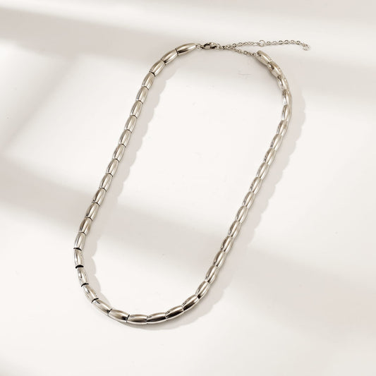 Capsule Bead Necklace – Stainless Steel