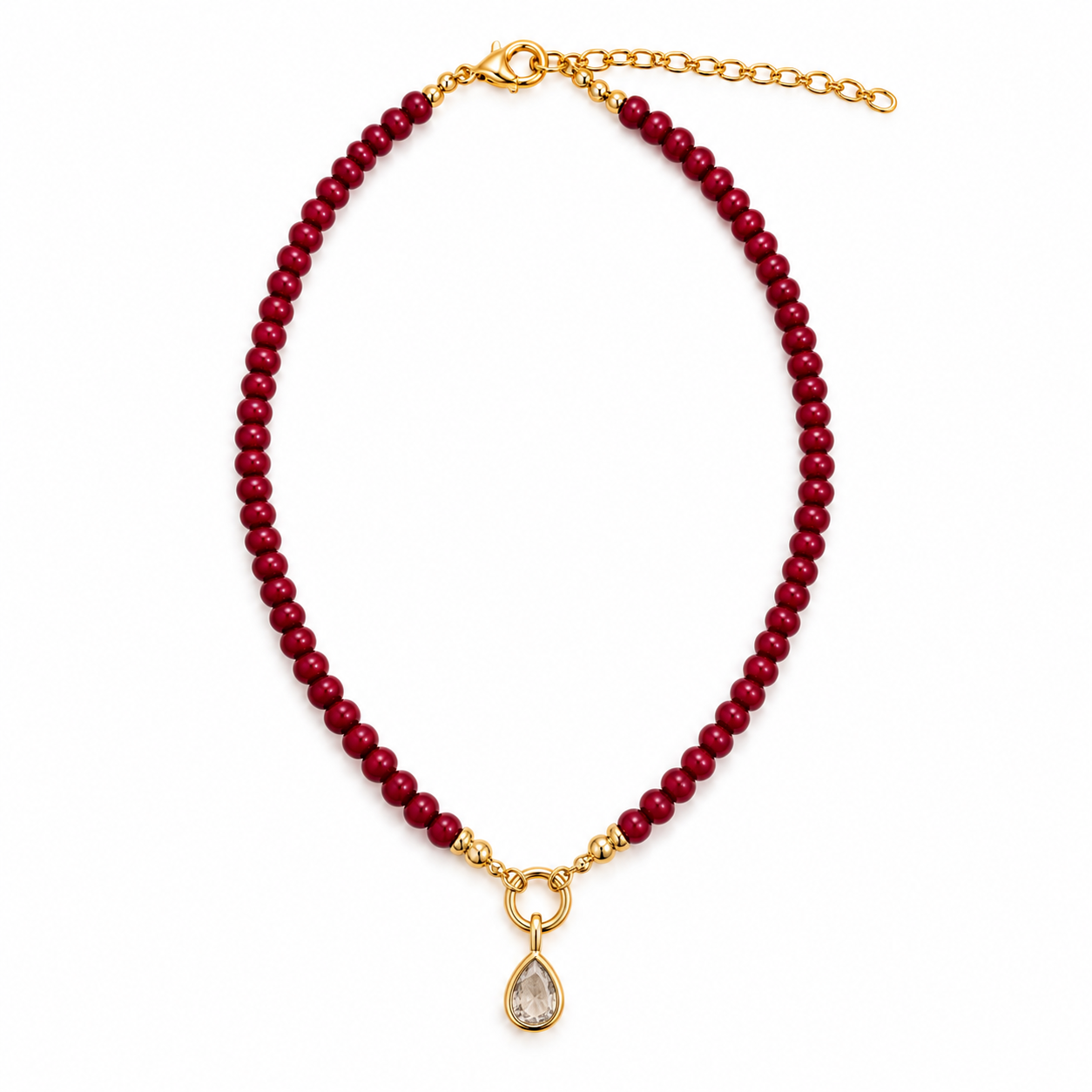 Ruby Glow Agate Necklace