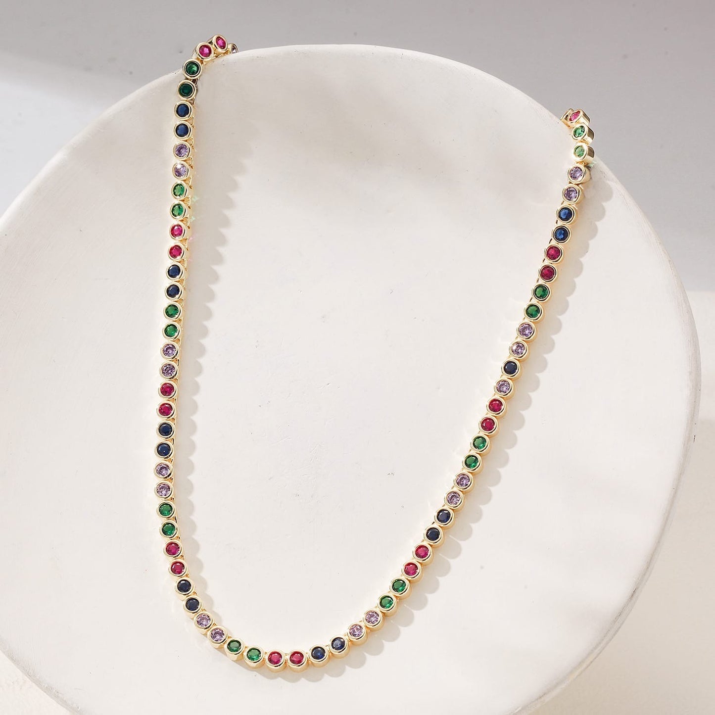 Rainbow Bezel Necklace