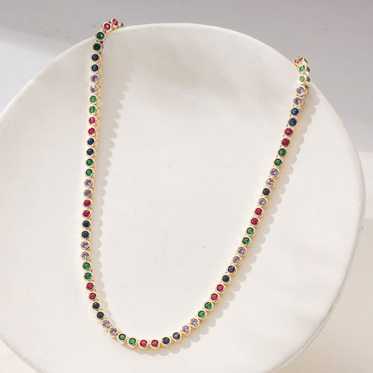 Rainbow Bezel Necklace